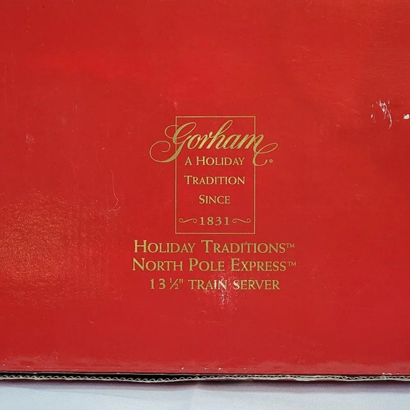 Gorham Crystal Holiday  North Pole Express 13½" Train Server Dish Polar Express - Picture 5 of 10